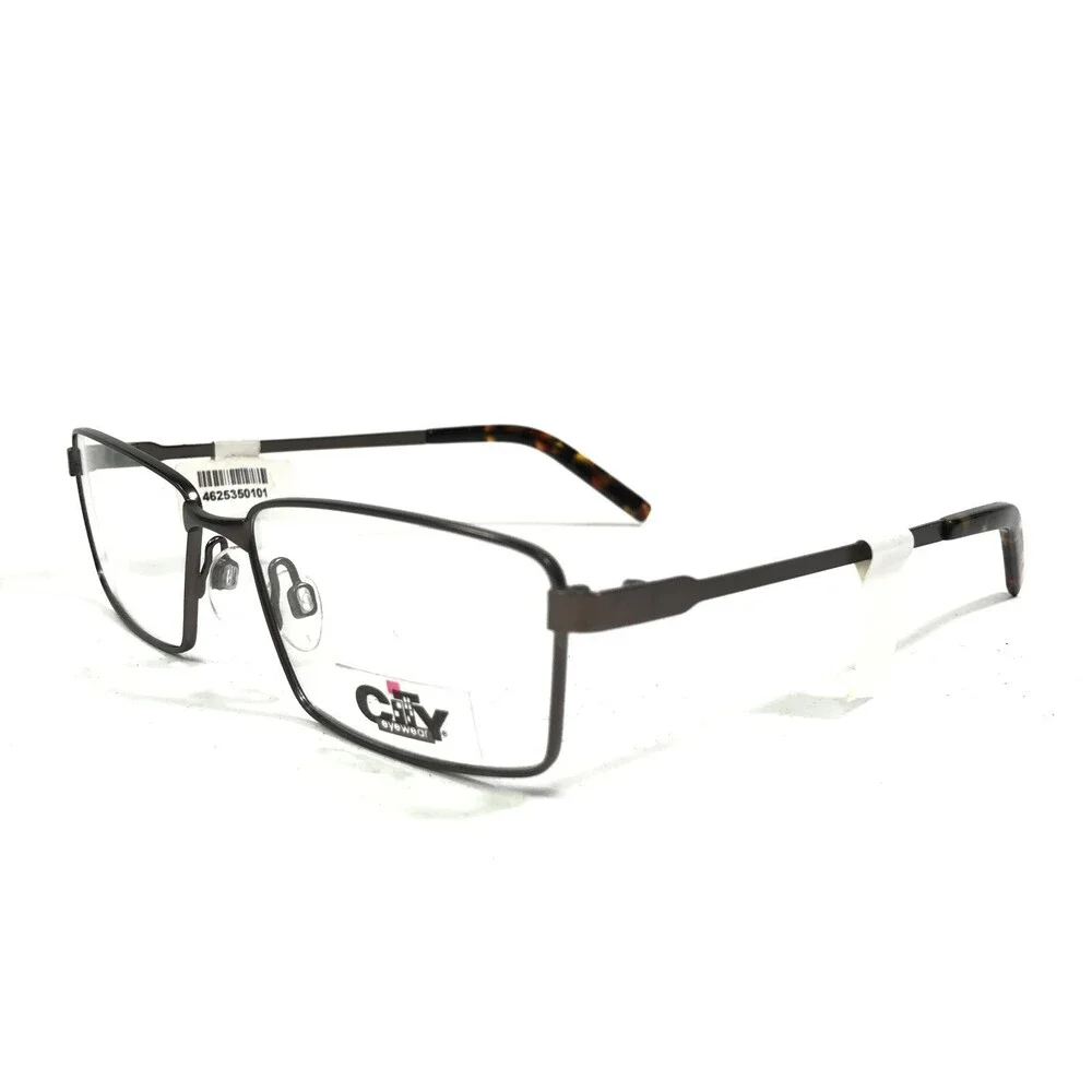 City Eyewear DC 38 COL 10 Eyeglasses Frames Grey Square Full Rim 53-15-140